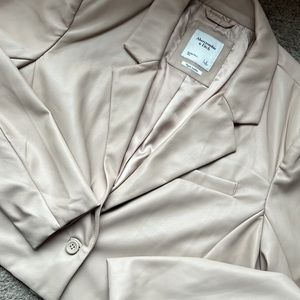 Abercrombie & Fitch Vegan Leather Blazer